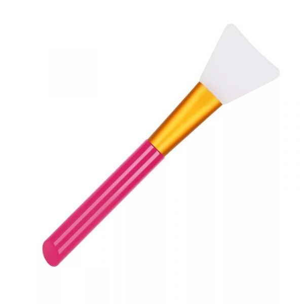 Silicone brush for applying cosmetic masks pink